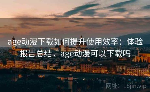 age动漫下载如何提升使用效率：体验报告总结，age动漫可以下载吗