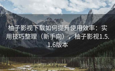 柚子影视下载如何提升使用效率：实用技巧整理（新手向），柚子影视1.5.1.6版本