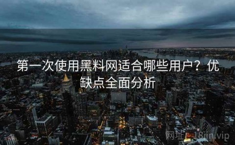 第一次使用黑料网适合哪些用户？优缺点全面分析