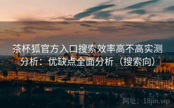 茶杯狐官方入口搜索效率高不高实测分析：优缺点全面分析（搜索向）