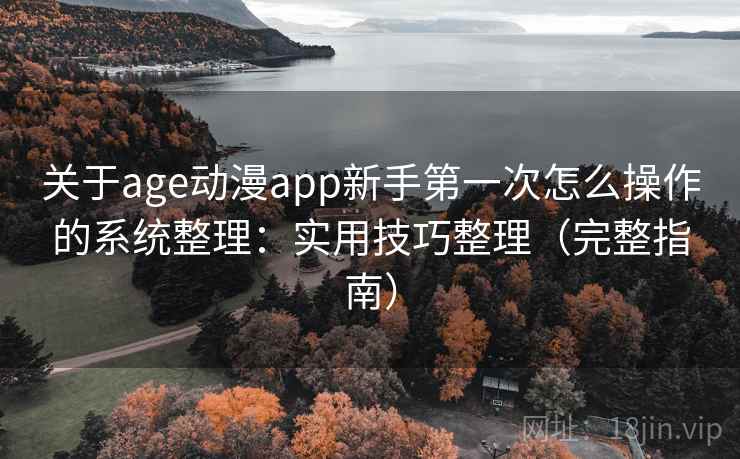关于age动漫app新手第一次怎么操作的系统整理：实用技巧整理（完整指南）