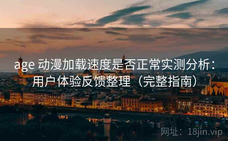age 动漫加载速度是否正常实测分析：用户体验反馈整理（完整指南）