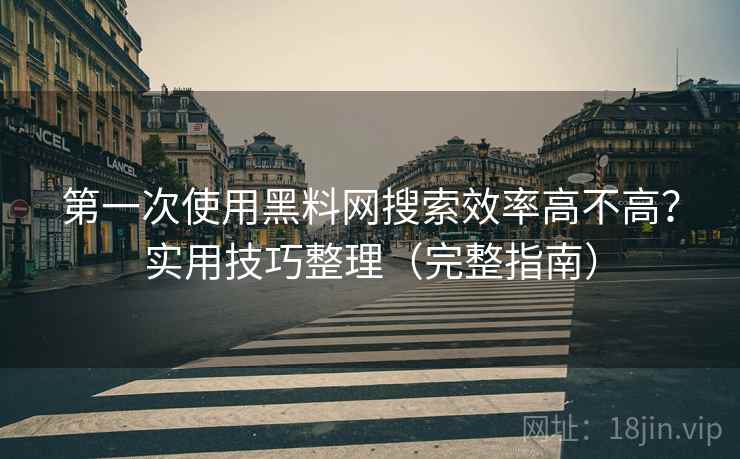 第一次使用黑料网搜索效率高不高？实用技巧整理（完整指南）