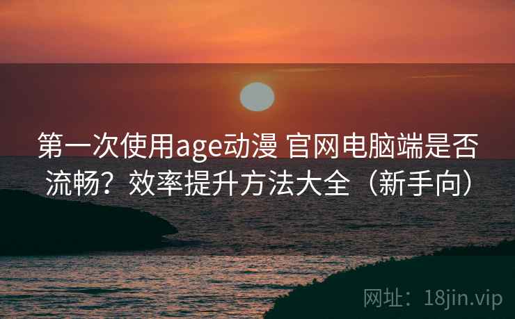 第一次使用age动漫 官网电脑端是否流畅？效率提升方法大全（新手向）